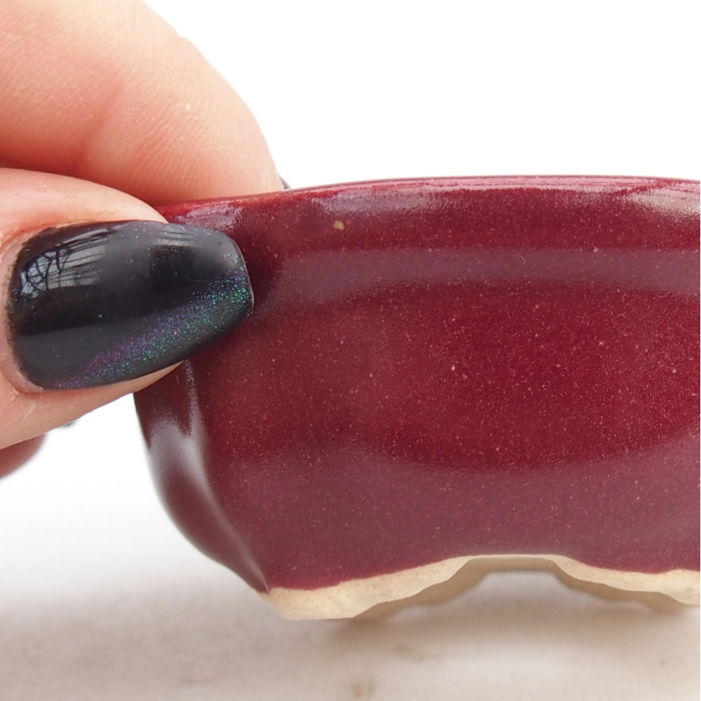 Mini bonsai miska 6,5 x 6,5 x 3 cm, barva vínová