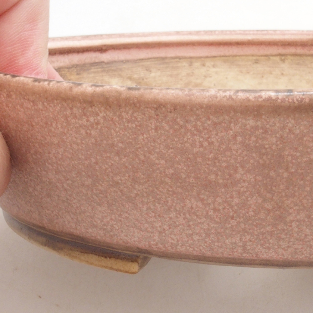 Keramická bonsai miska 18 x 16 x 4 cm, barva růžová