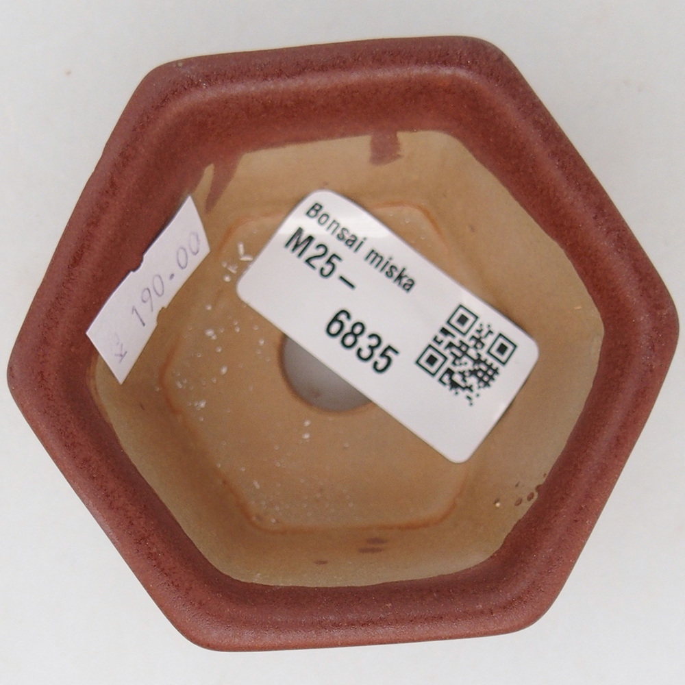 Keramická bonsai miska 7,5 x 7  x 4 cm, barva hnědá