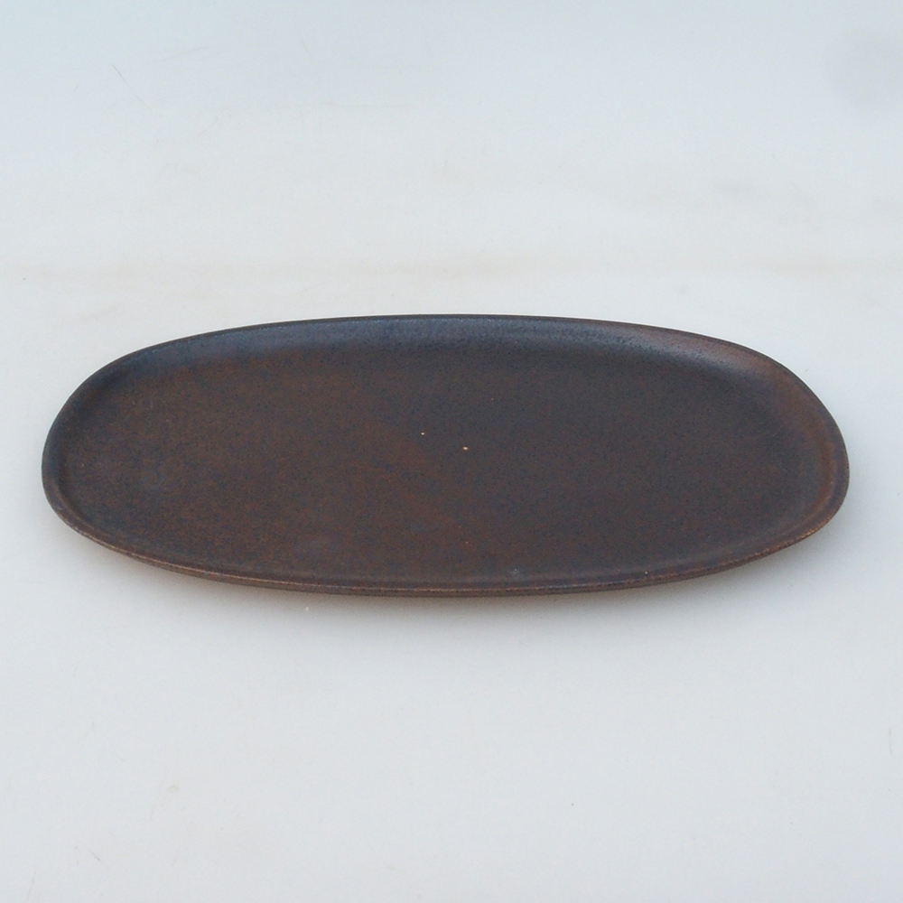 Keramická podmiska H15 -25 x 15 x 1 cm  - hnědá