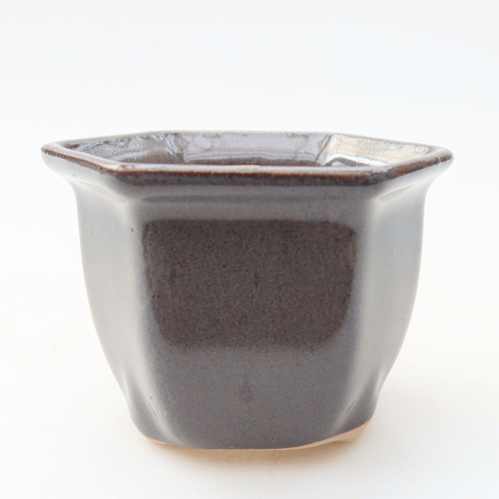 Keramická bonsai miska 7 x 6,5 x 5 cm, barva šedá