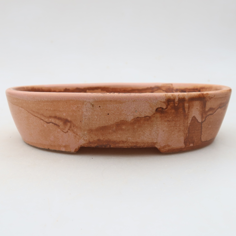 Keramická bonsai miska 17 x 14 x 4 cm, barva růžová