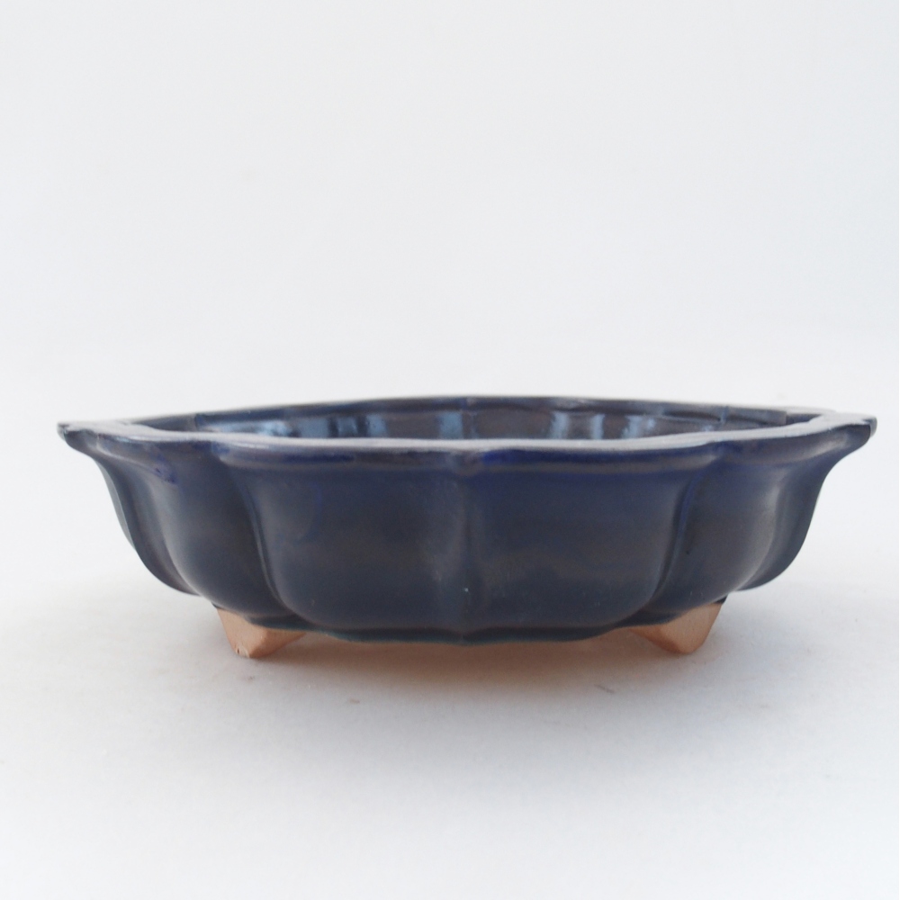 Keramická bonsai miska 19 x 19 x 5 cm, barva modrá