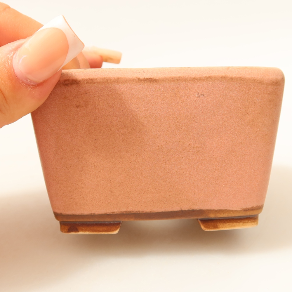 Keramická bonsai miska 8,5 x 8,5 x 5,5 cm, barva růžová