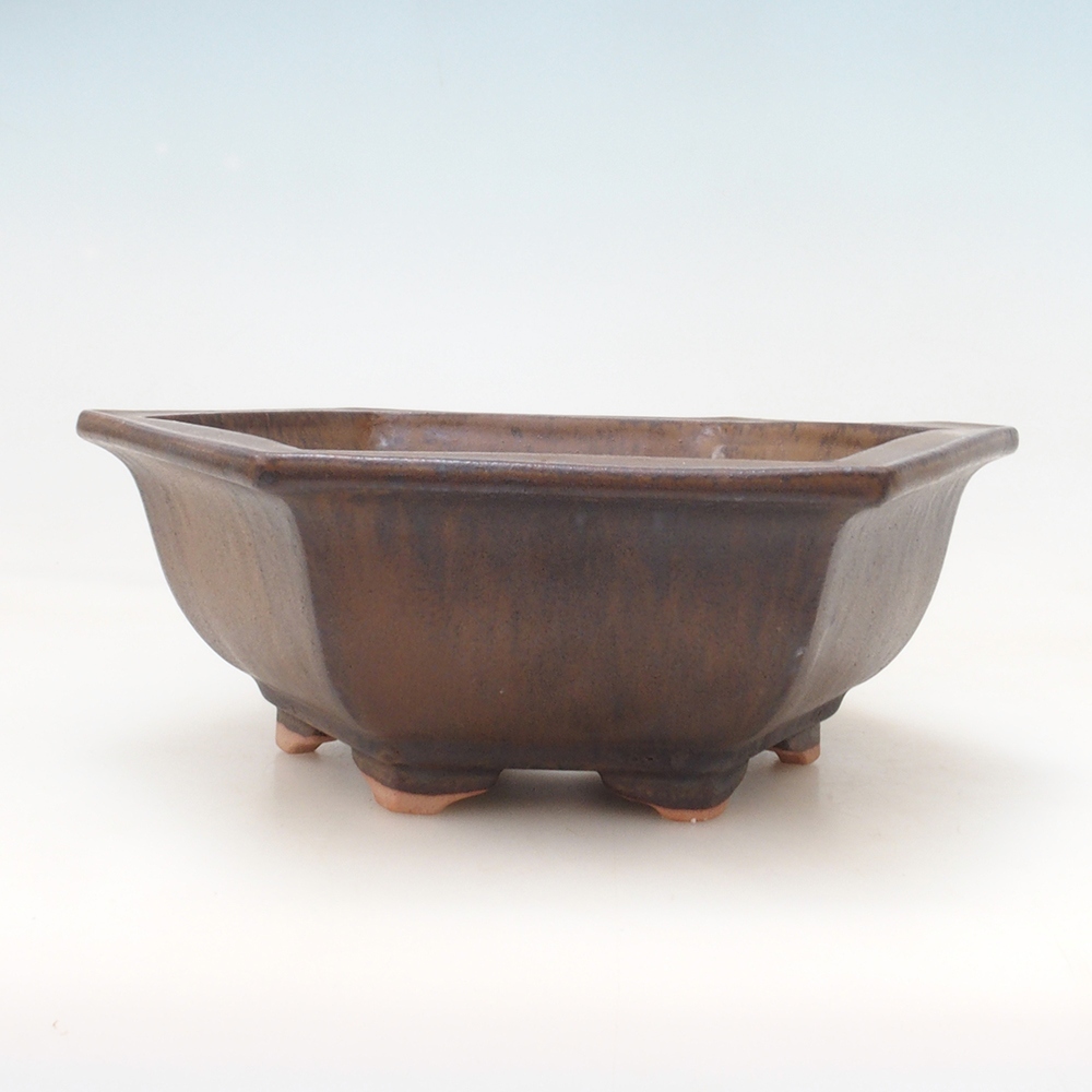 Bonsai miska + podmiska H53 - 19 x 21,5 x 7 cm. - hnědá