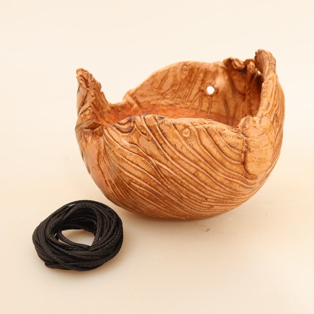 Keramická Skořápka na Kokedamu 9,5 x 9 x 8 cm , barva růžová