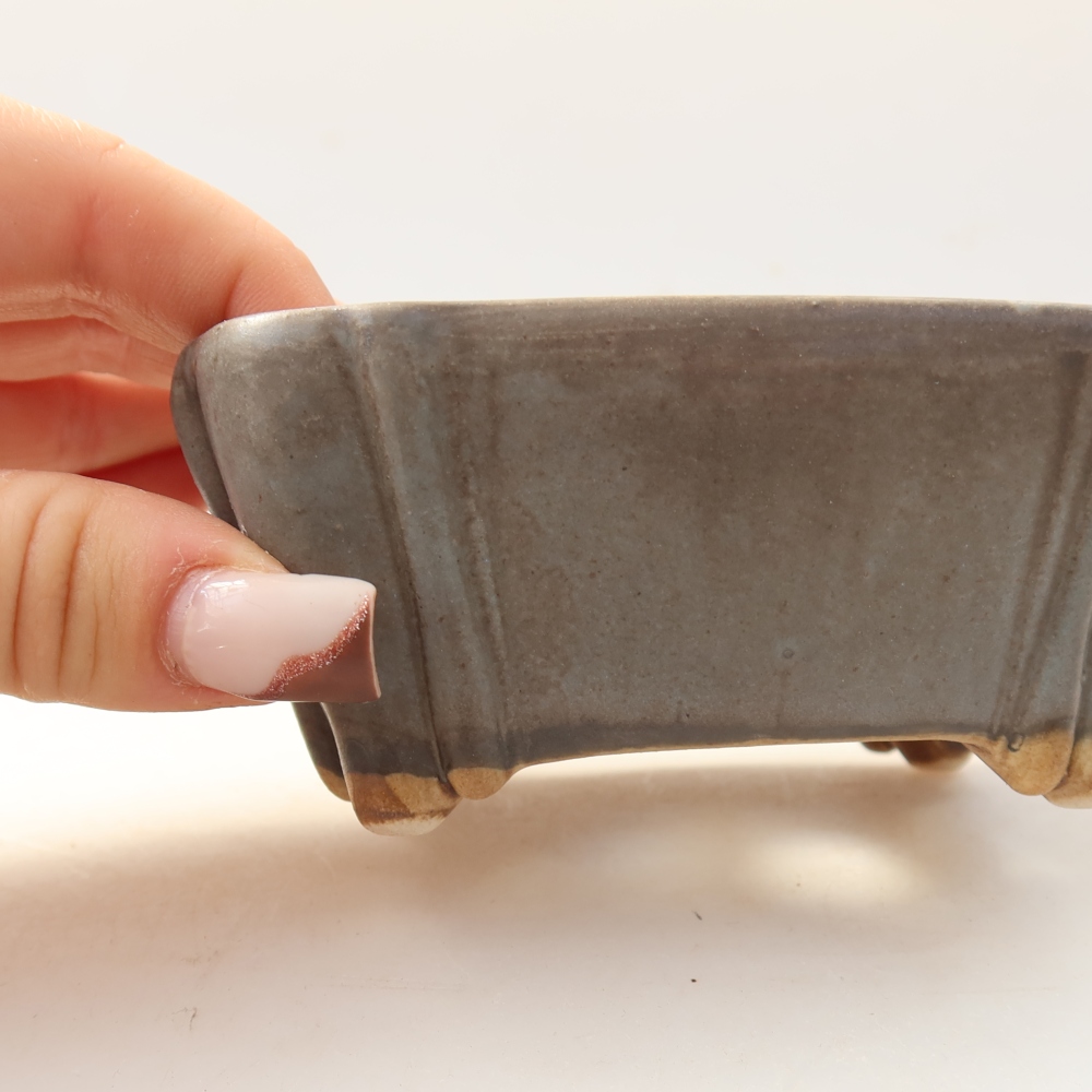 Keramická bonsai miska 10,5 x 8,5 x 5 cm, barva modrá