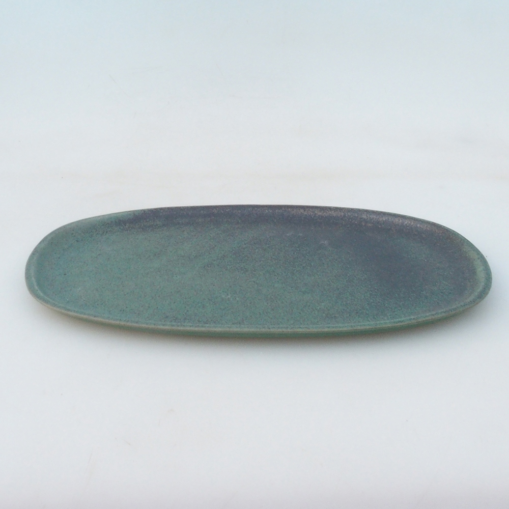 Keramická podmiska H15 -25 x 15 x 1 cm  - zelená