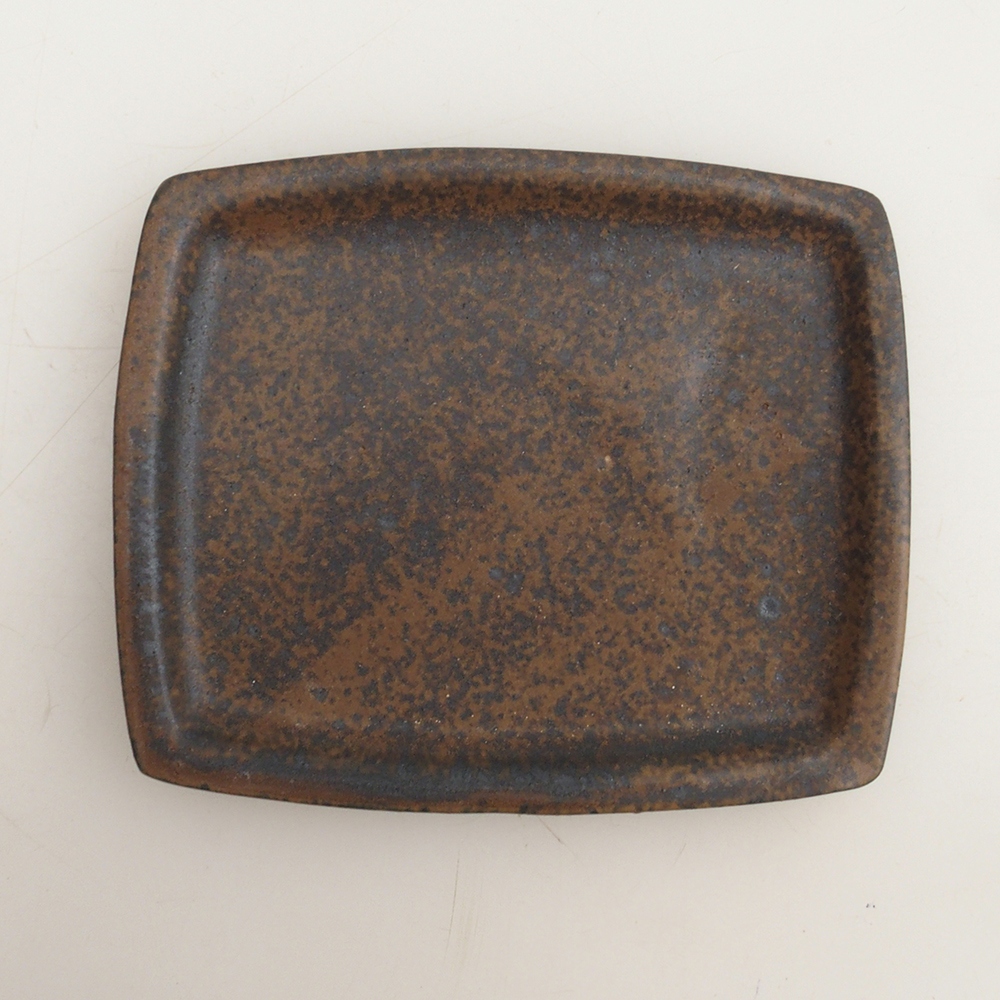 Keramická podmiska H11 - 11,5 x 9,5 x 1 cm  - hnědá