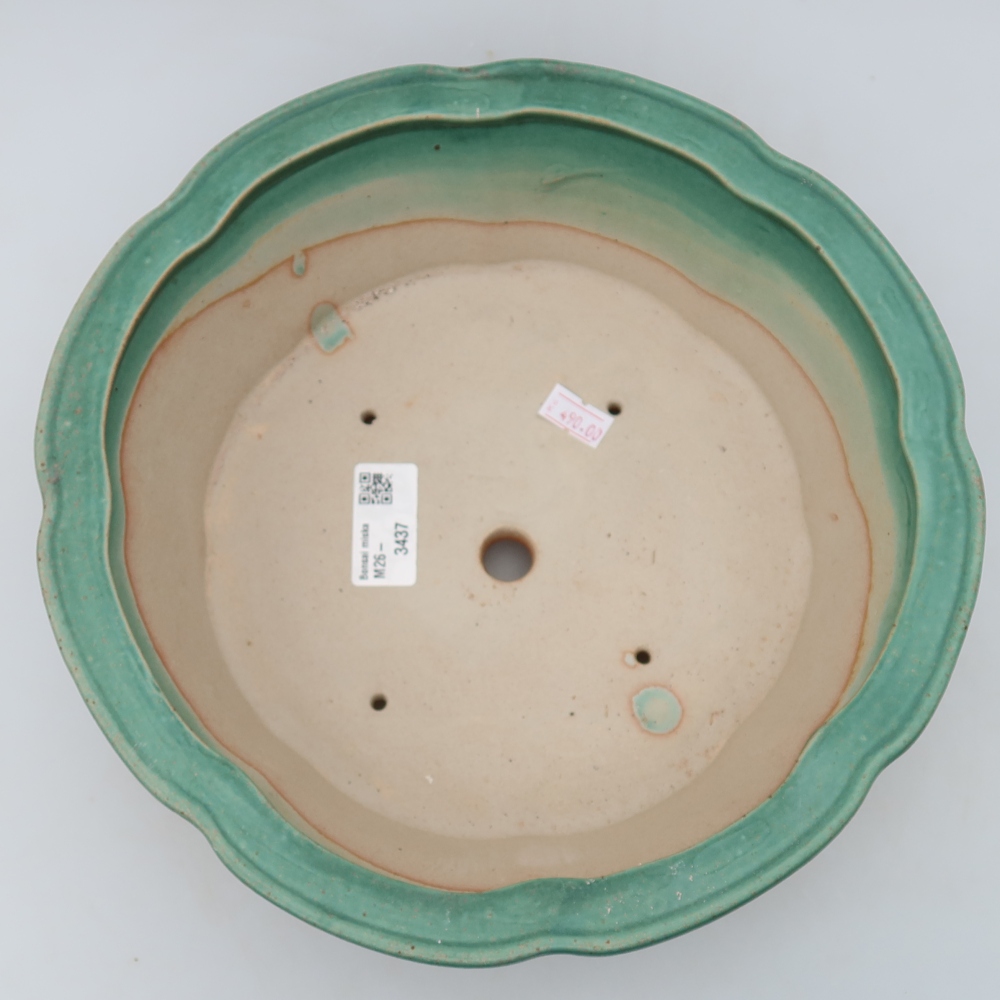 Keramická bonsai miska 26,5 x 26,5 x 8,5 cm, barva zelená