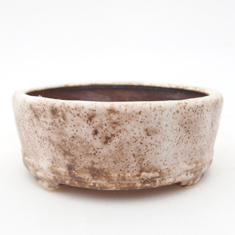 Keramická bonsai miska 9 x 9 x 3,5 cm, barva béžová