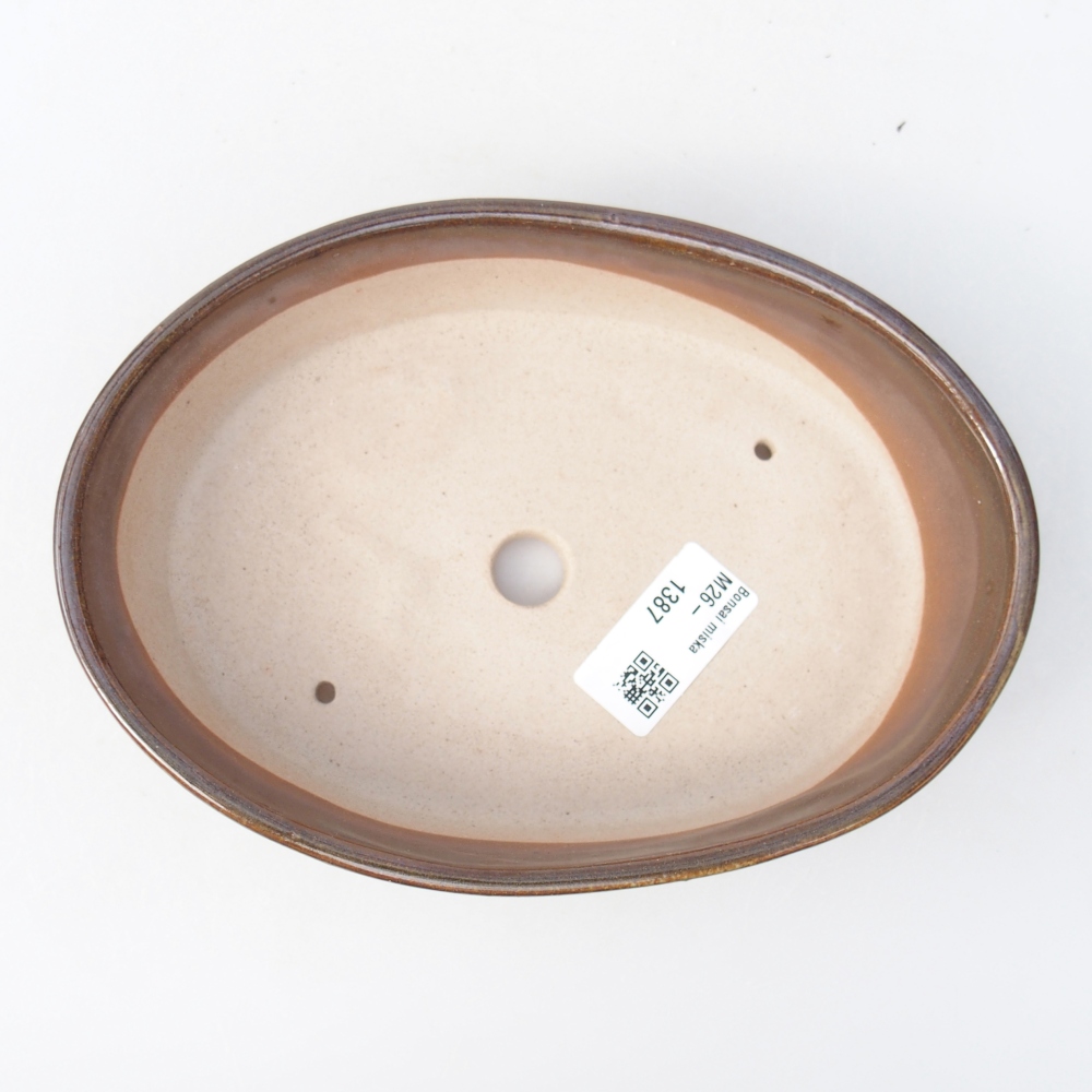 Keramická bonsai miska 18,5 x 13,5 x 4,5 cm, barva hnědá