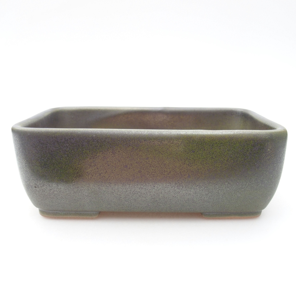 Keramická bonsai miska 16 x 11 x 5,5 cm, barva zelená