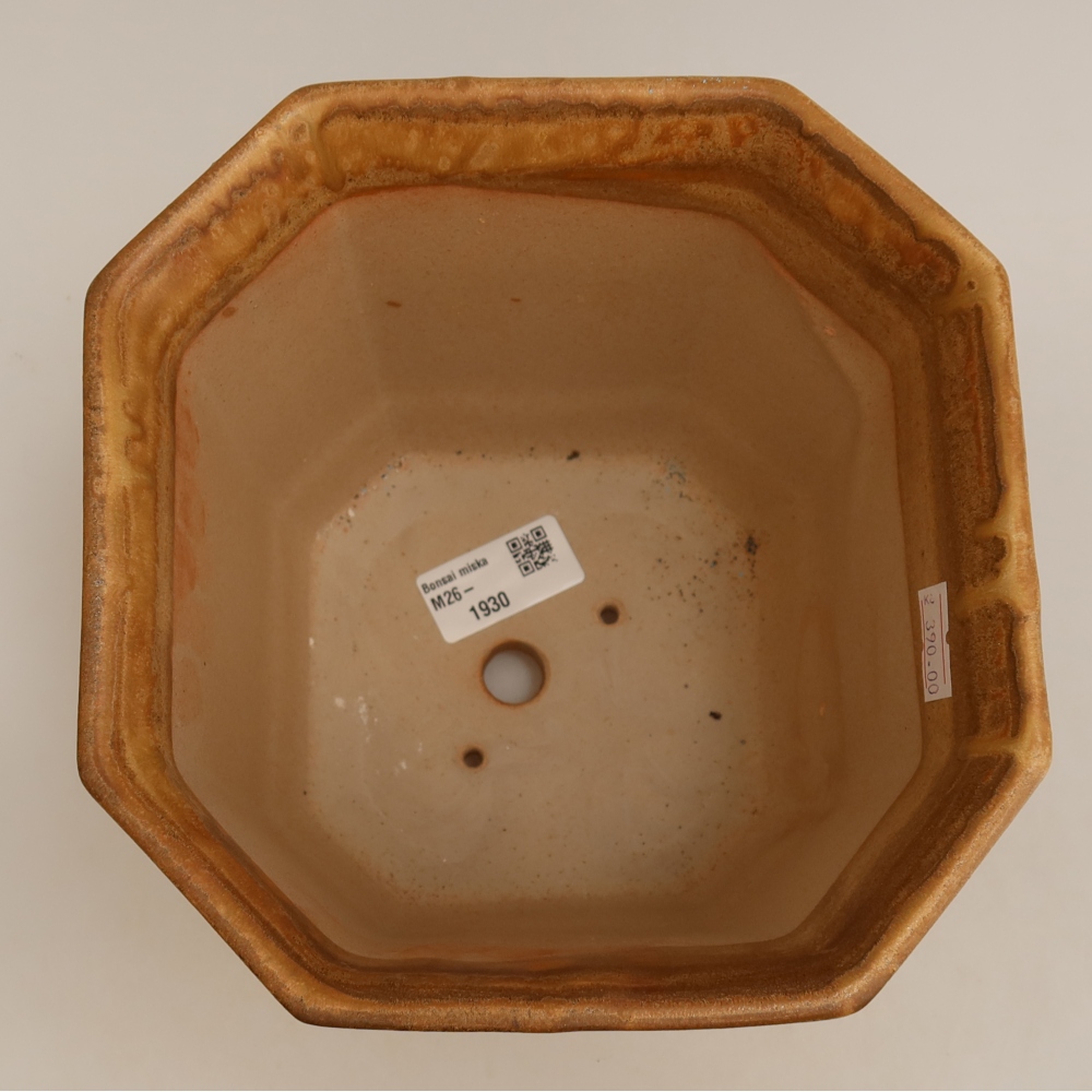 Keramická bonsai miska 17,5 x 17,5 x 15,5 cm, barva béžová