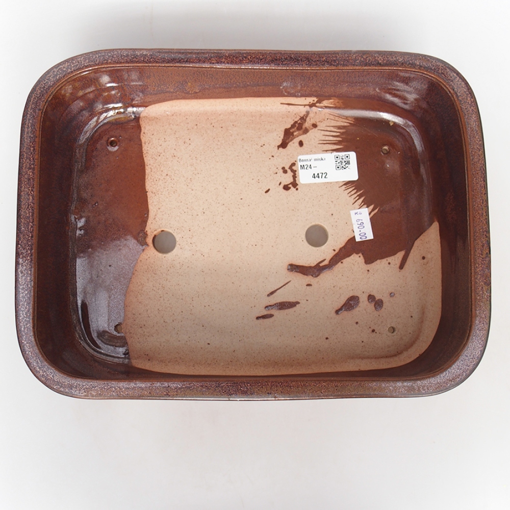 Keramická bonsai miska 28 x 21 x 7,5 cm, barva hnědá