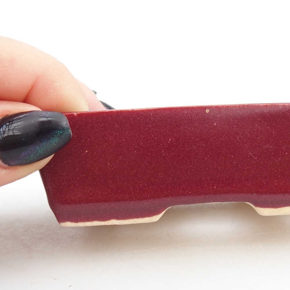 Mini bonsai miska 8 x 6 x 2,5 cm, barva vínová