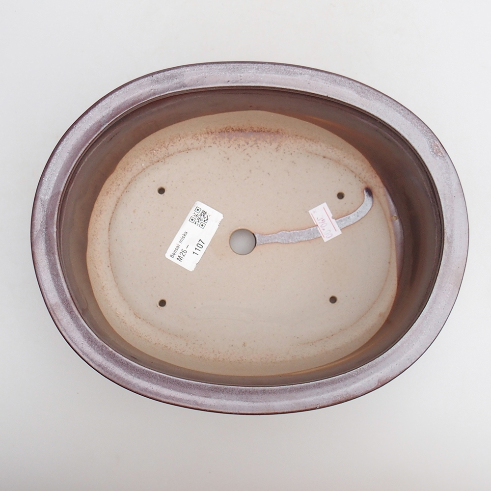 Keramická bonsai miska 23 x 19 x 7 cm, barva vínová