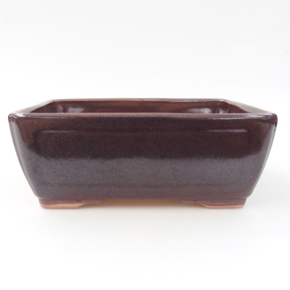 Keramická bonsai miska 15,5 x 12 x 6 cm, barva hnědá