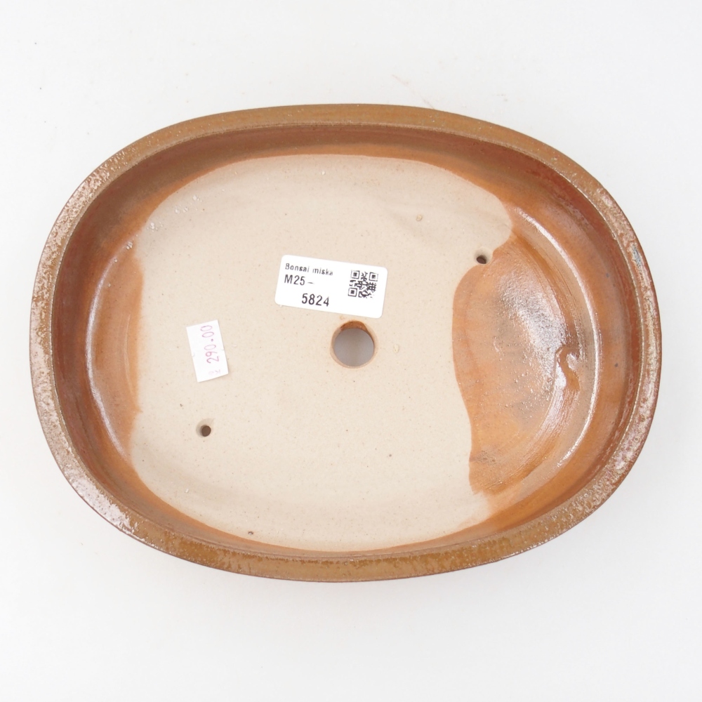 Keramická bonsai miska 22 x 16,5 x 4 cm, barva hnědá