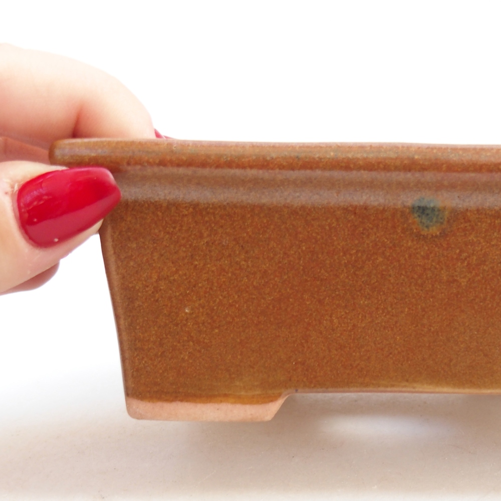 Keramická bonsai miska 11,5 x 9 x 4,5 cm, barva hnědá