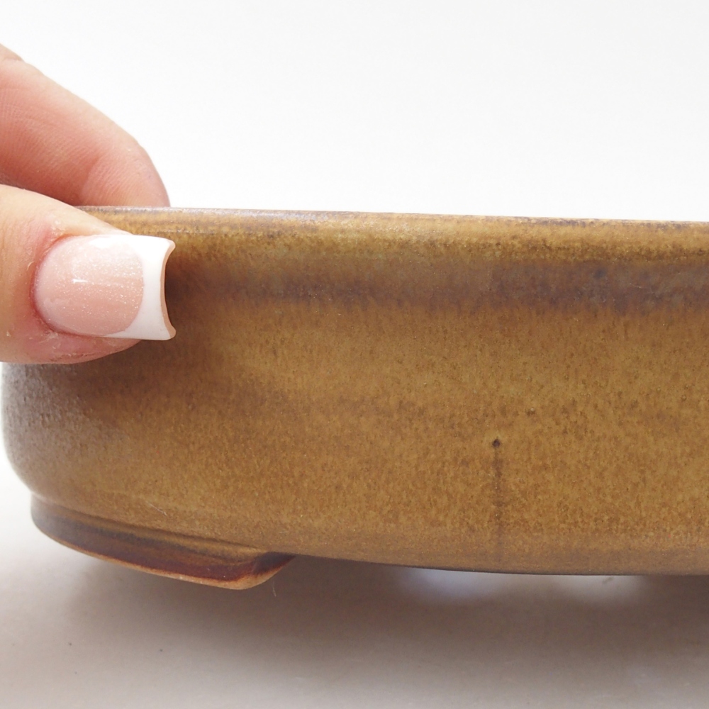 Keramická bonsai miska 17,5 x 16 x 4,5 cm, barva zelená