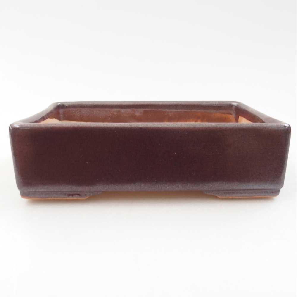 Keramická bonsai miska 13 x 9,5 x 4 cm, barva hnědá