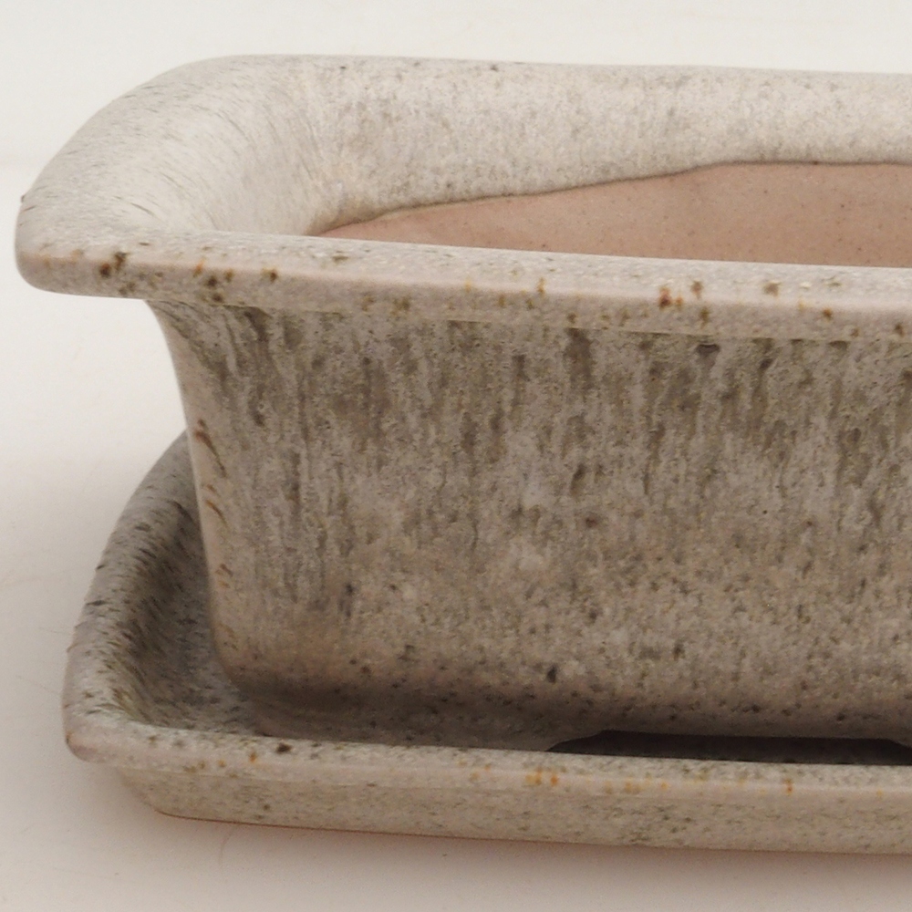 Bonsai miska + podmiska H11 - 11,5 x 10 x 4 cm.  - béžová