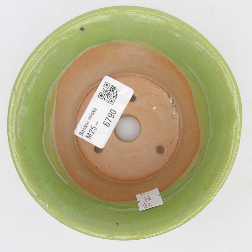 Keramická bonsai miska 11 x 11  x 7 cm, barva zelená