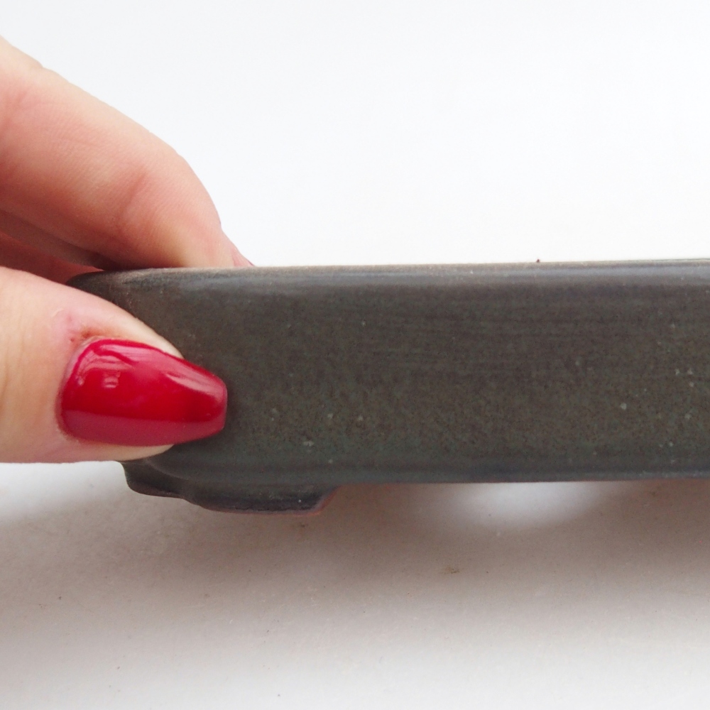 Keramická bonsai miska 13 x 9 x 3 cm, barva hnědá