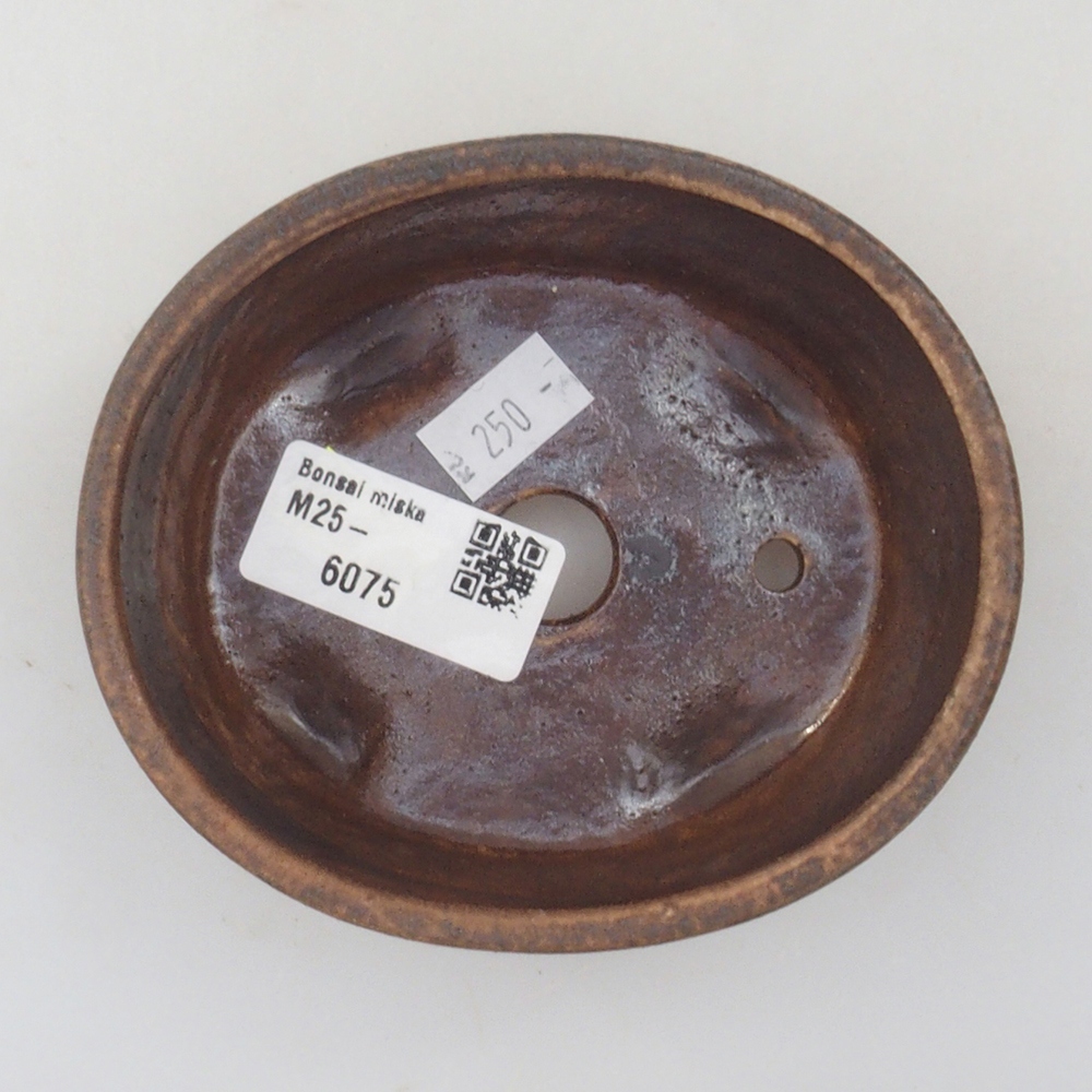 Keramická bonsai miska 10,5 x 9 x 4 cm, barva hnědá