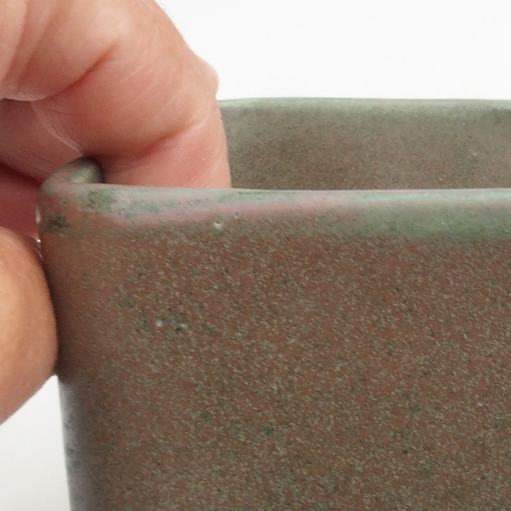 Keramická bonsai miska 10 x 10 x 8 cm, barva zelená