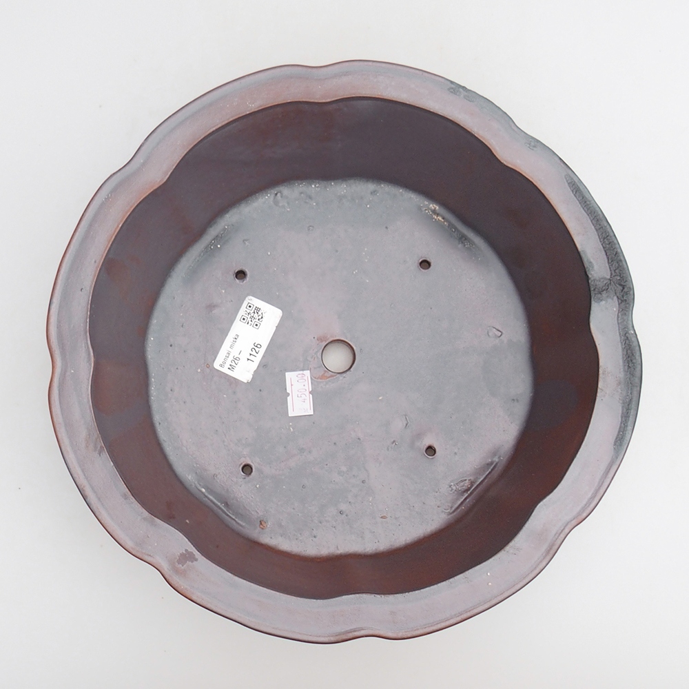 Keramická bonsai miska 26 x 26 x 8 cm, barva kovová