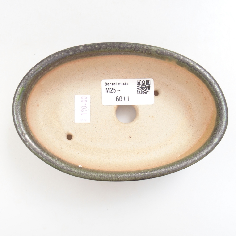 Keramická bonsai miska 15 x 9,5 x 4 cm, barva zelená