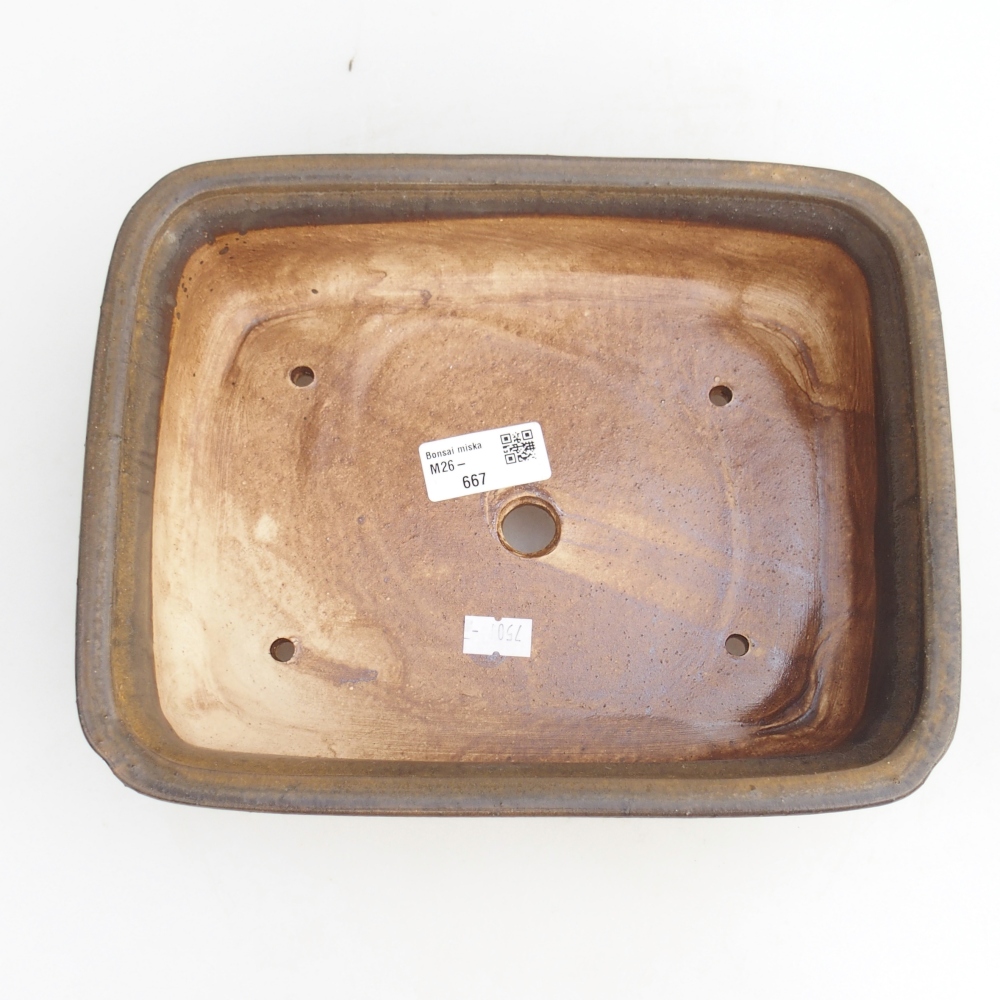 Keramická bonsai miska 25 x 20 x 7,5 cm, barva hnědá