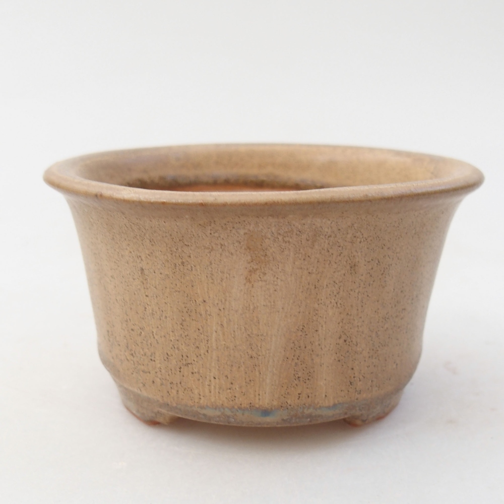 Keramická bonsai miska 9 x 9 x 5 cm, barva béžová