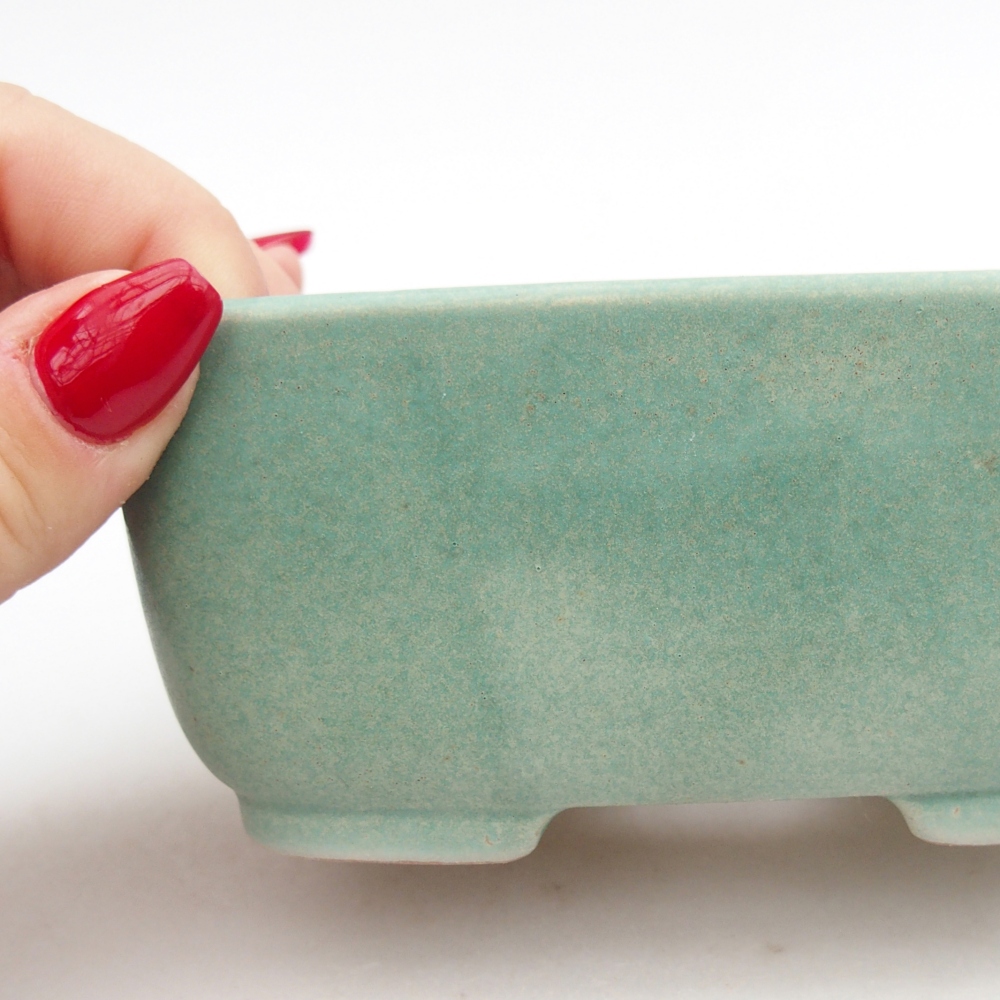 Keramická bonsai miska 12,5 x 10 x 5 cm, barva zelená