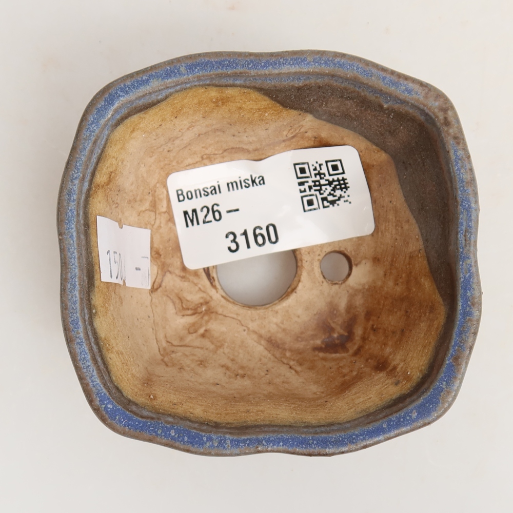 Keramická bonsai miska 7 x 7 x 3,5 cm, barva modrá