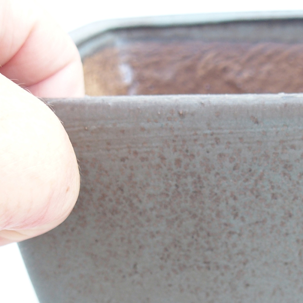 Keramická bonsai miska 15 x 15 x 9,5 cm, barva modrá
