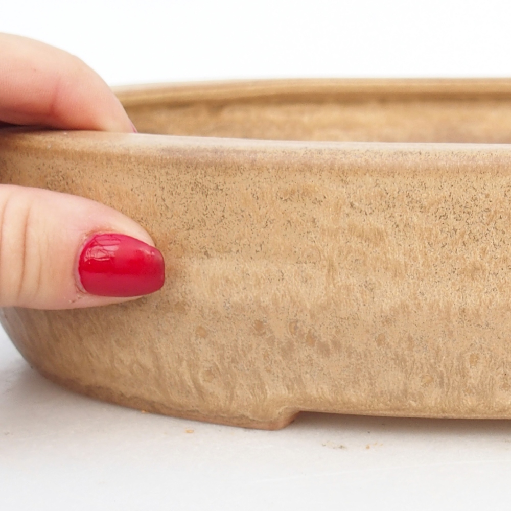 Keramická bonsai miska 27 x 21 x 5 cm, barva béžová