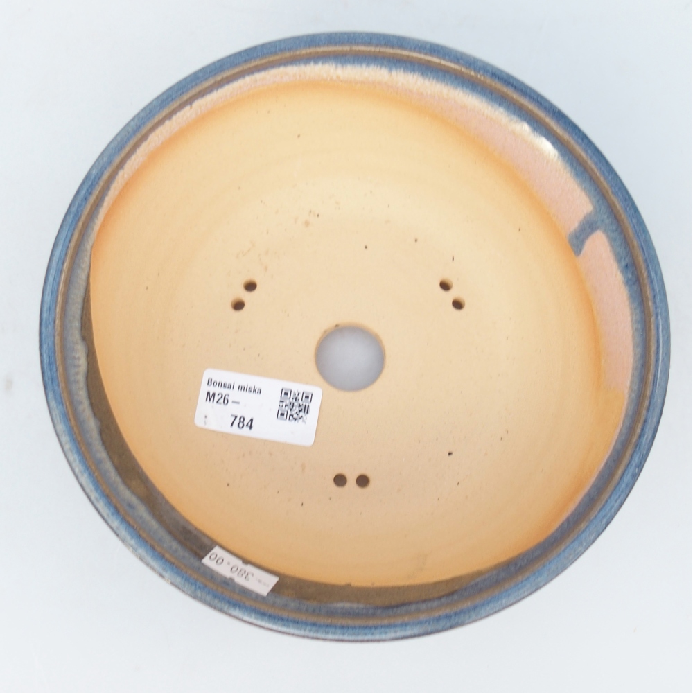 Keramická bonsai miska 18 x 18 x 6 cm, barva modrá