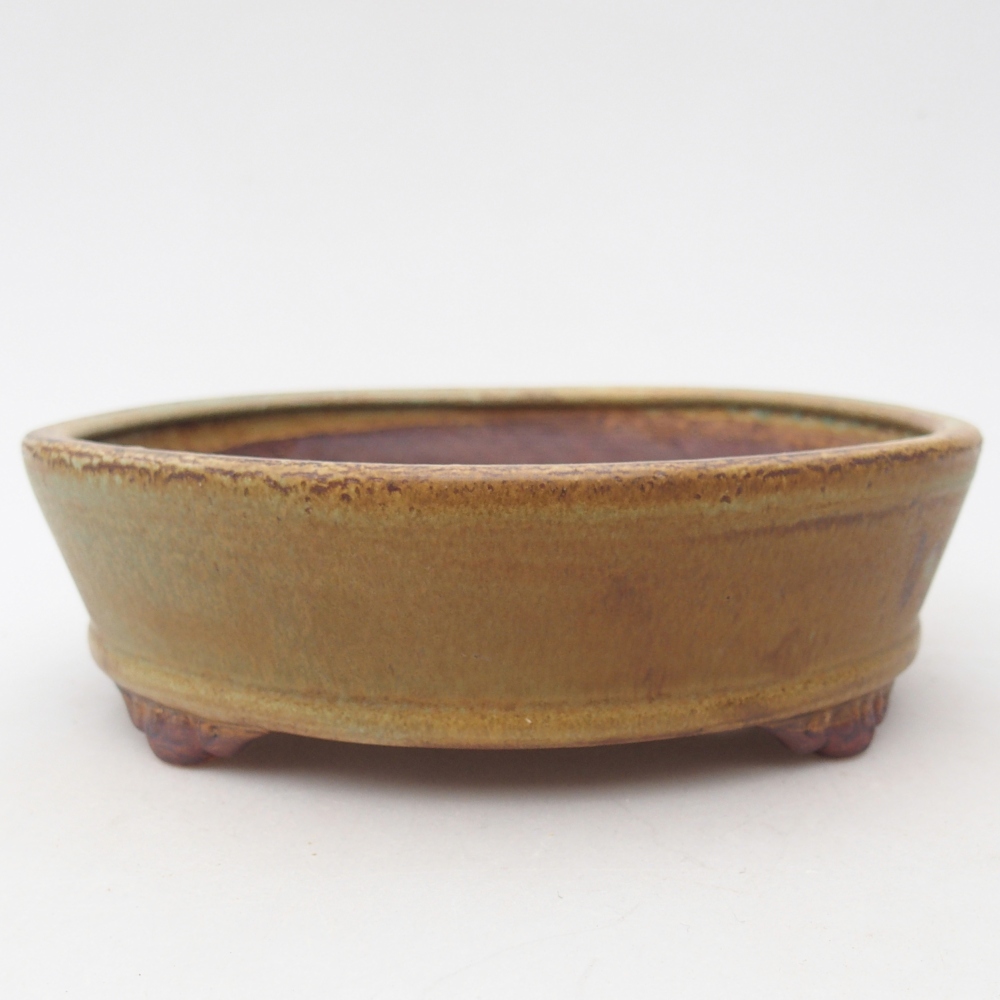 Keramická bonsai miska 17,5 x 17,5 x 5 cm, barva zelená