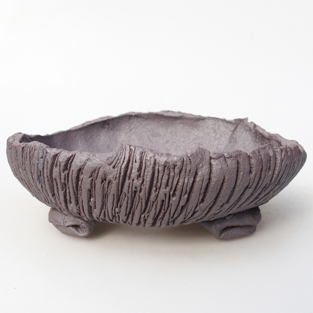 Keramická bonsai miska 17 x 15 x 5,5 cm, barva kovová