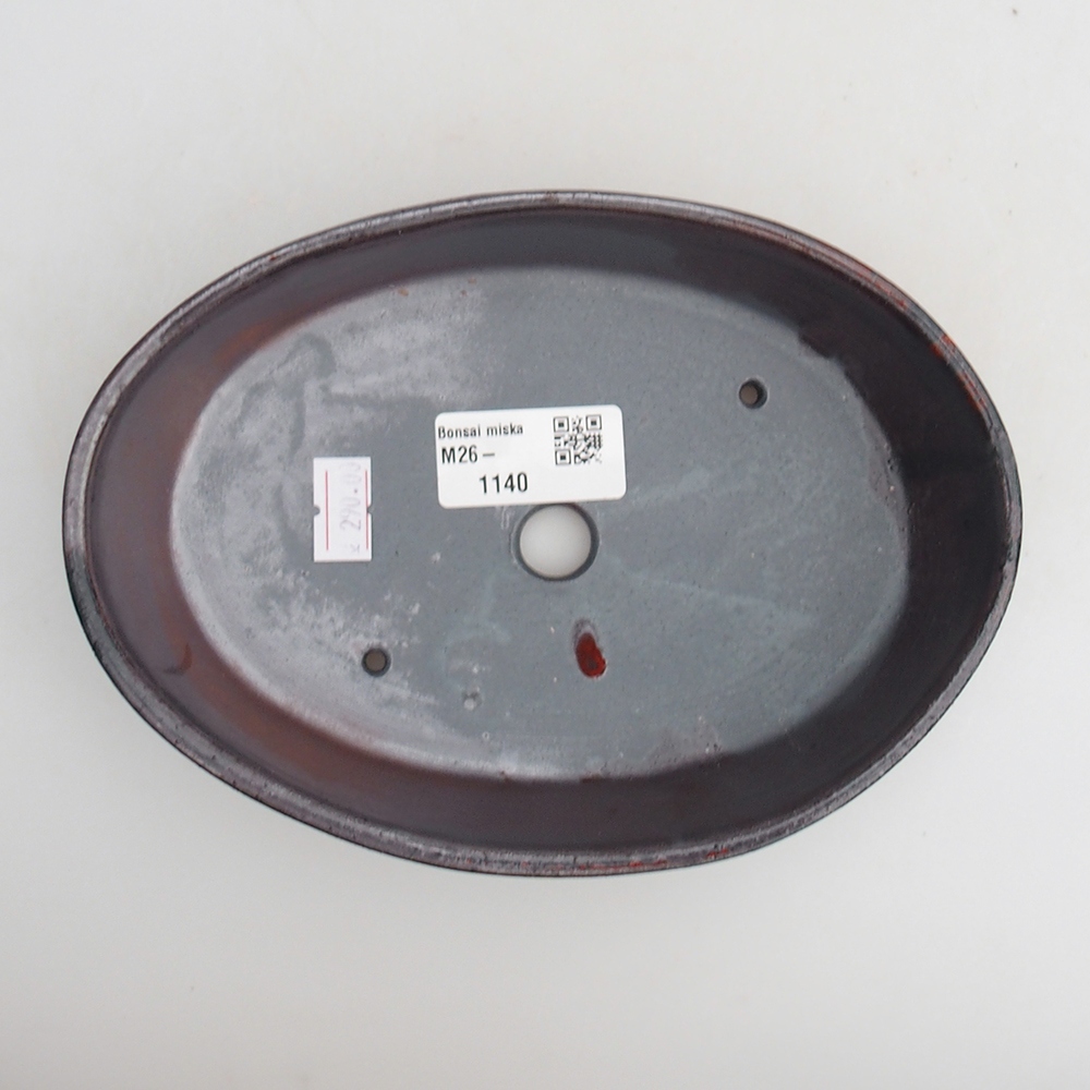 Keramická bonsai miska 18,5 x 13 x 4 cm, barva kovová