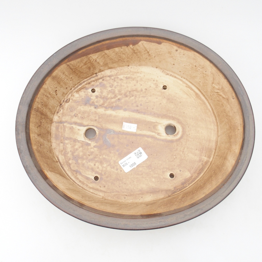 Keramická bonsai miska 32,5 x 29 x 7 cm, barva hnědá