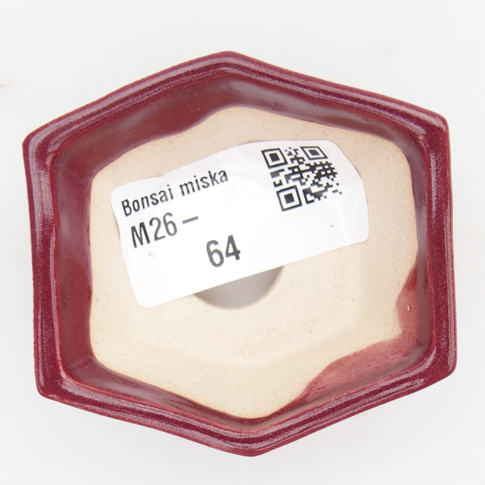 Mini bonsai miska 6 x 5,5 x 2,5 cm, barva vínová