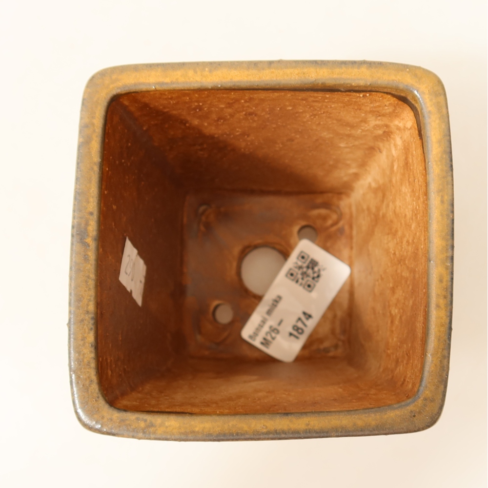 Keramická bonsai miska 8,5 x 8,5 x 10,5 cm, barva hnědá