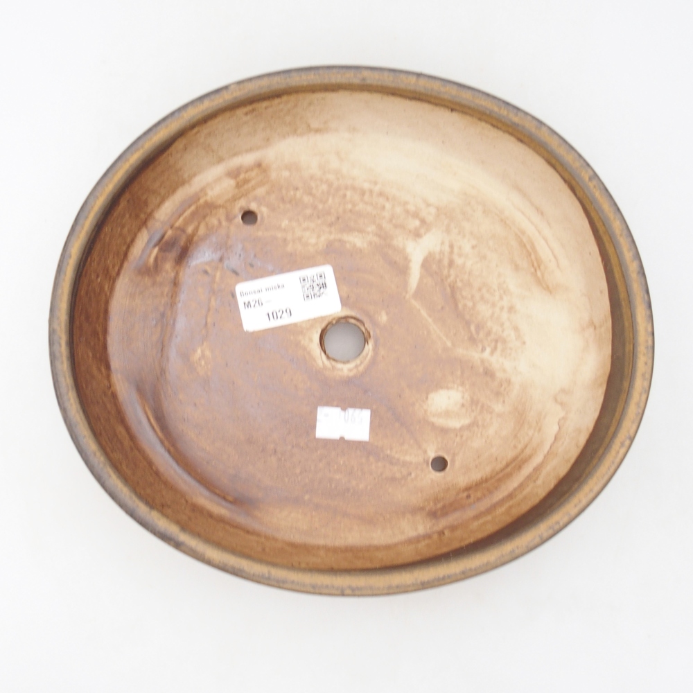 Keramická bonsai miska 22,5 x 20 x 4,5 cm, barva hnědá