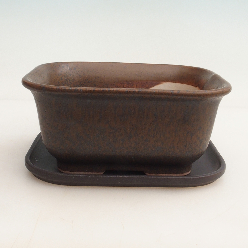 Bonsai miska + podmiska H36 - 17 x 15 x 7,5 cm. - hnědá
