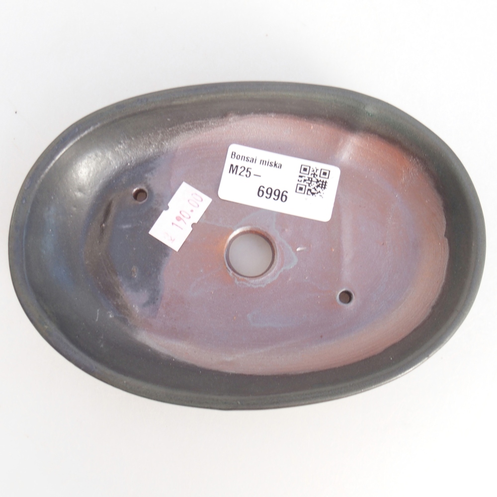 Keramická bonsai miska 15,5 x 11 x 2,5 cm, barva šedá