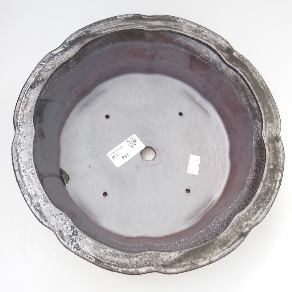 Keramická bonsai miska 26,5 x 26,5 x 8 cm, barva černá